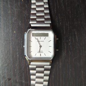 Casio AQ-230A-7D Retro Digital Analog Alarm Mens Watch AQ-230 AQ-230A